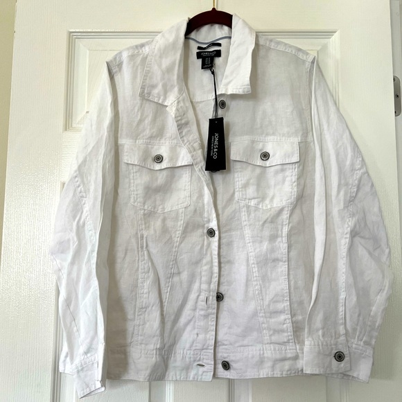 Jones New York Tops Nwt Jones Co Linen Shirt Jacket Poshmark